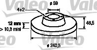 VALEO 186157 Тормозные диски VALEO для FIAT