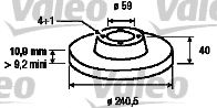 VALEO 186155 Тормозные диски VALEO для FIAT