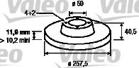 VALEO 186154 Тормозные диски VALEO для FIAT