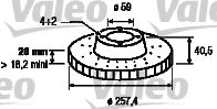 VALEO 186153 Тормозные диски VALEO для FIAT