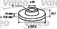 VALEO 186147 Тормозные диски VALEO для FIAT