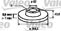 VALEO 186143 Тормозные диски VALEO для PEUGEOT