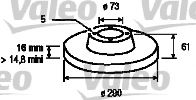 VALEO 186136 Тормозные диски VALEO для FIAT