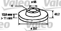 VALEO 186113 Тормозные диски VALEO для AUDI