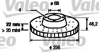 VALEO 186112 Тормозные диски VALEO для AUDI