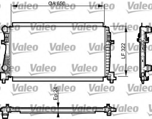 VALEO 735557 Радиатор охлаждения двигателя VALEO для VOLKSWAGEN
