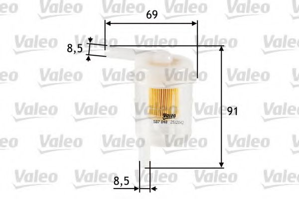 VALEO 587048 Топливный фильтр VALEO для HYUNDAI