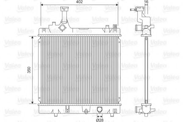 VALEO 701614 Радиатор охлаждения двигателя для SUZUKI ALTO (HA25, HA35)