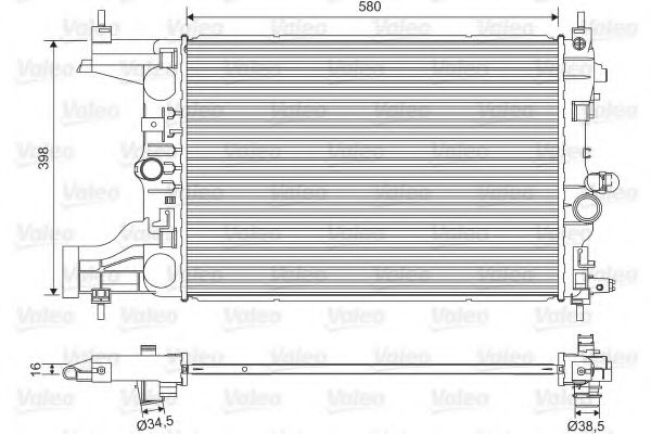 VALEO 701594 Радиатор охлаждения двигателя VALEO для OPEL