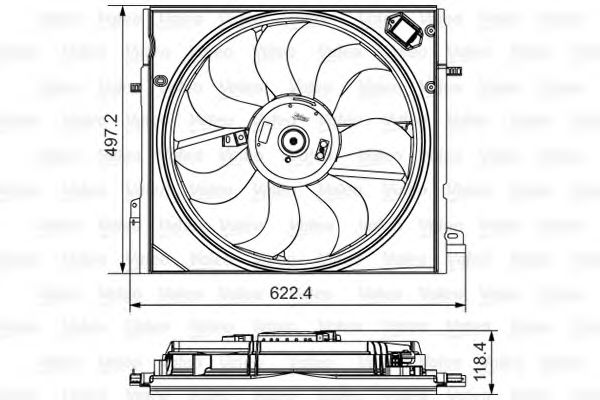 VALEO 698582 Вентилятор системы охлаждения двигателя для NISSAN