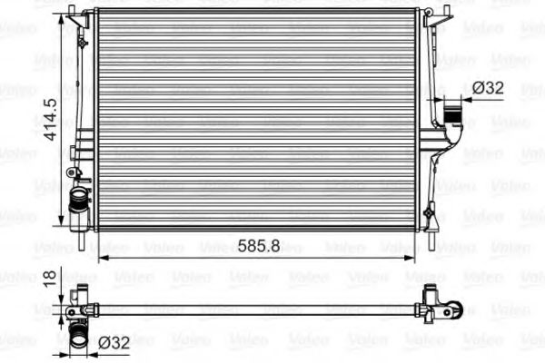 VALEO 700801 Радиатор охлаждения двигателя для RENAULT LOGAN
