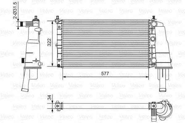 VALEO 734236 Радиатор охлаждения двигателя VALEO для LANCIA