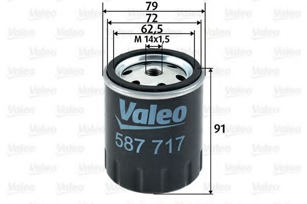 VALEO 587717 Топливный фильтр VALEO для MERCEDES-BENZ