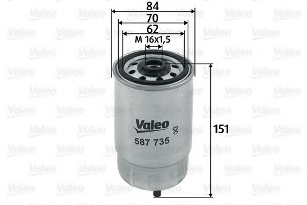 VALEO 587735 Топливный фильтр VALEO для HYUNDAI