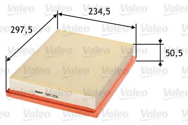 VALEO 585291 Воздушный фильтр VALEO для OPEL