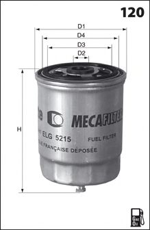 MECAFILTER ELG5387 Топливный фильтр для DODGE NITRO