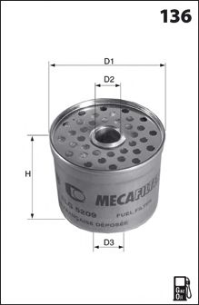MECAFILTER ELG5205 Топливный фильтр MECAFILTER для RENAULT TRUCKS