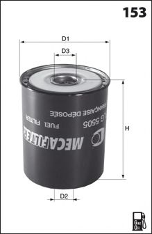 MECAFILTER ELG5505 Топливный фильтр MECAFILTER 