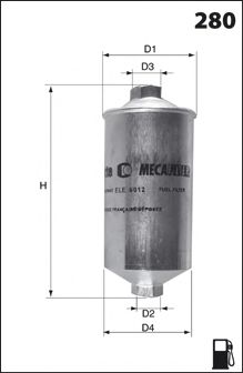MECAFILTER ELE6019 Топливный фильтр MECAFILTER для ROVER 200