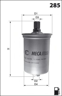 MECAFILTER ELE3570 Топливный фильтр MECAFILTER 