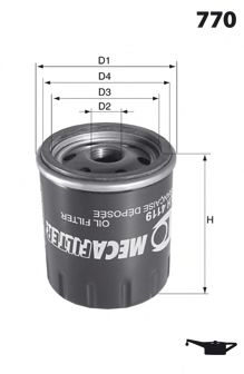 MECAFILTER ELH4120 Масляный фильтр для CHEVROLET NIVA