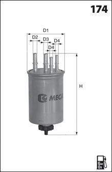 MECAFILTER ELG5464 Топливный фильтр MECAFILTER 