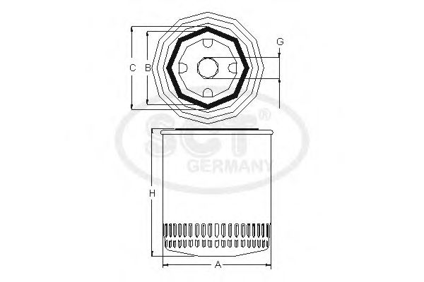 SCT Germany SM108 Масляный фильтр для AUDI 100