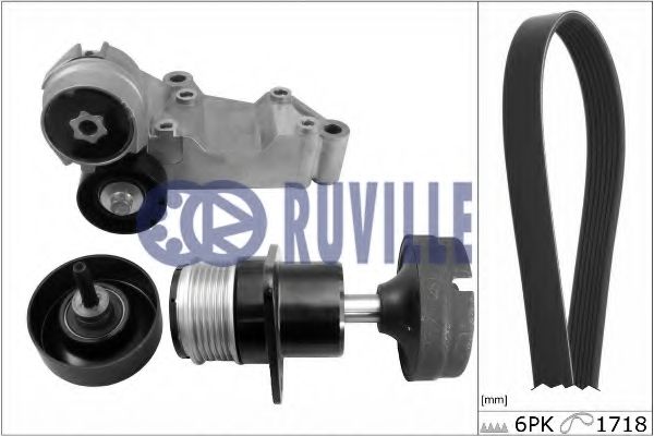 RUVILLE 5526081 Поликлиновой ременный комплект 