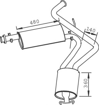 33320 DINEX Средний / конечный глушитель ОГ 33320 DINEX Средний / конечный глушитель ОГ