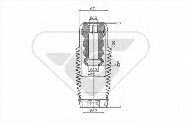 HUTCHINSON KP110 Комплект пыльника и отбойника амортизатора для FIAT