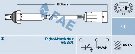 FAE 77182 Лямбда-зонд для ALFA ROMEO 146 (930) 1.4 i.e. FAE 77182 Лямбда-зонд для ALFA ROMEO 146 (930) 1.4 i.e.