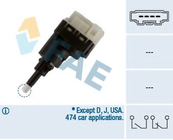 FAE 24761 Выключатель стоп-сигнала FAE для AUDI Q7