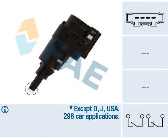 FAE 24763 Выключатель стоп-сигнала для SEAT ALTEA