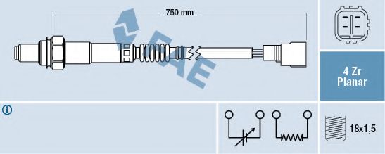 FAE 77514 Лямбда-зонд FAE для TOYOTA