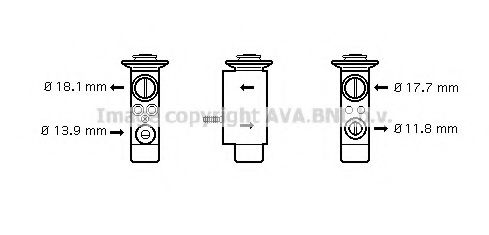 AVA QUALITY COOLING BW1238 Пневматический клапан кондиционера для BMW