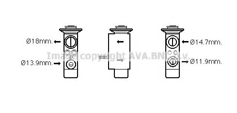 AVA QUALITY COOLING BW1441 Пневматический клапан кондиционера для BMW