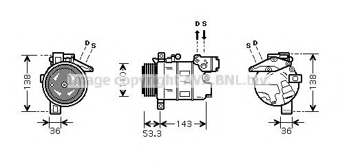 AVA QUALITY COOLING BWAK321 Компрессор кондиционера для BMW X3