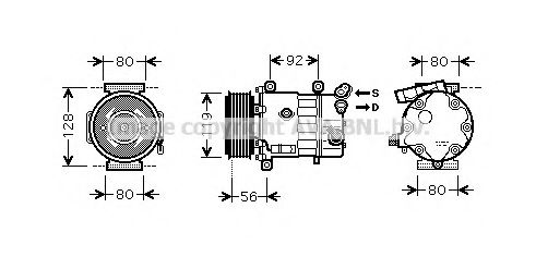 AVA QUALITY COOLING CNK255 Компрессор кондиционера для PEUGEOT 5008