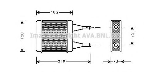 AVA QUALITY COOLING DN6090 Радиатор печки AVA QUALITY COOLING 