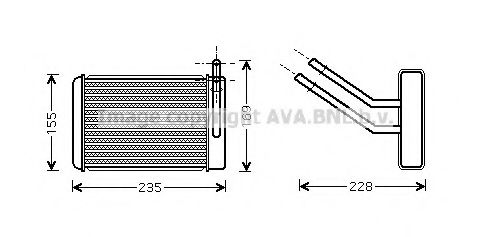 AVA QUALITY COOLING FD6360 Радиатор печки для MAZDA