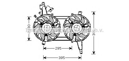 AVA QUALITY COOLING FT7542 Вентилятор системы охлаждения двигателя для FIAT BRAVA