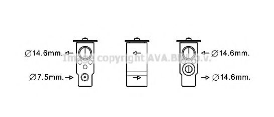 AVA QUALITY COOLING KA1217 Пневматический клапан кондиционера для KIA