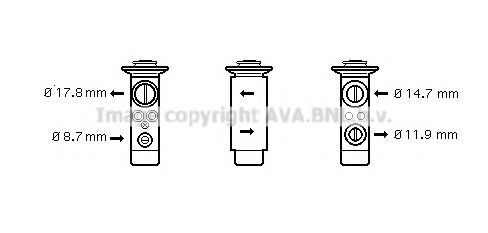AVA QUALITY COOLING ME1256 Пневматический клапан кондиционера для MERCEDES-BENZ
