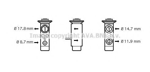 AVA QUALITY COOLING MS1093 Пневматический клапан кондиционера для PORSCHE