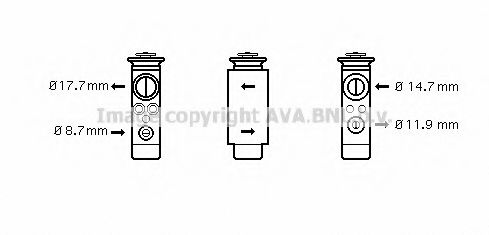AVA QUALITY COOLING OL1412 Пневматический клапан кондиционера для OPEL