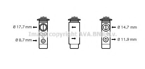 AVA QUALITY COOLING OL1580 Пневматический клапан кондиционера для OPEL