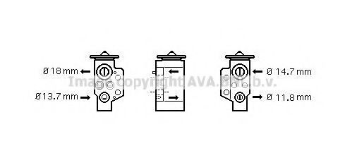 AVA QUALITY COOLING VW1243 Пневматический клапан кондиционера для AUDI