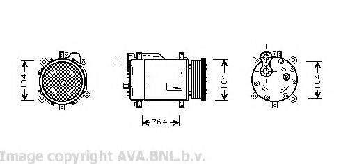 AVA QUALITY COOLING VWK170 Компрессор кондиционера для SEAT AROSA