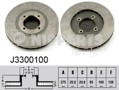 NIPPARTS J3300100 Тормозные диски NIPPARTS 