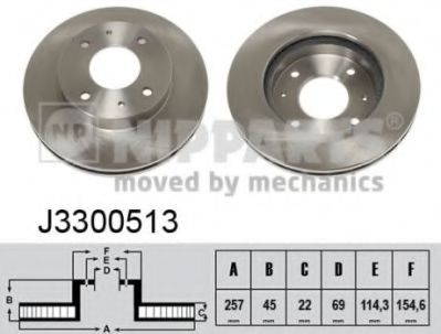 NIPPARTS J3300513 Тормозные диски для HYUNDAI
